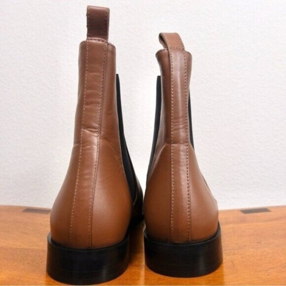 NWT Everlane The Italian Leather Square Toe Chelsea Boot 9.5 Peanut Heel Ankle - Picture 12 of 14